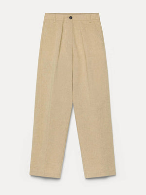 Cotton and linen twill trousers