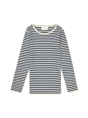 striped rib blouse