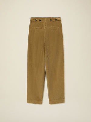 Corduroy trousers with pleats