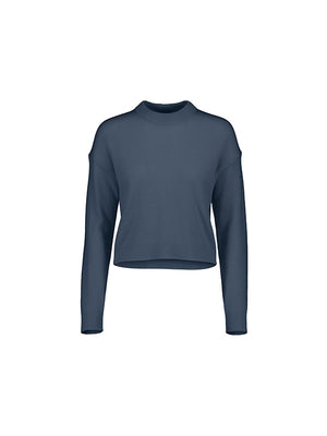 Round neck cashmere/wool blend sweater