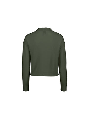 Round neck cashmere/wool blend sweater