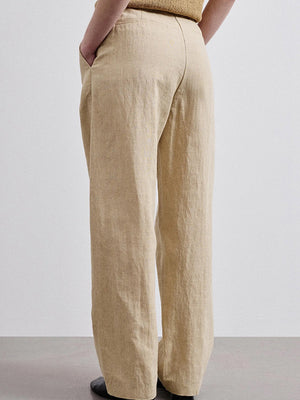 Cotton and linen twill trousers