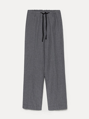 Pied-de-poule linen trousers