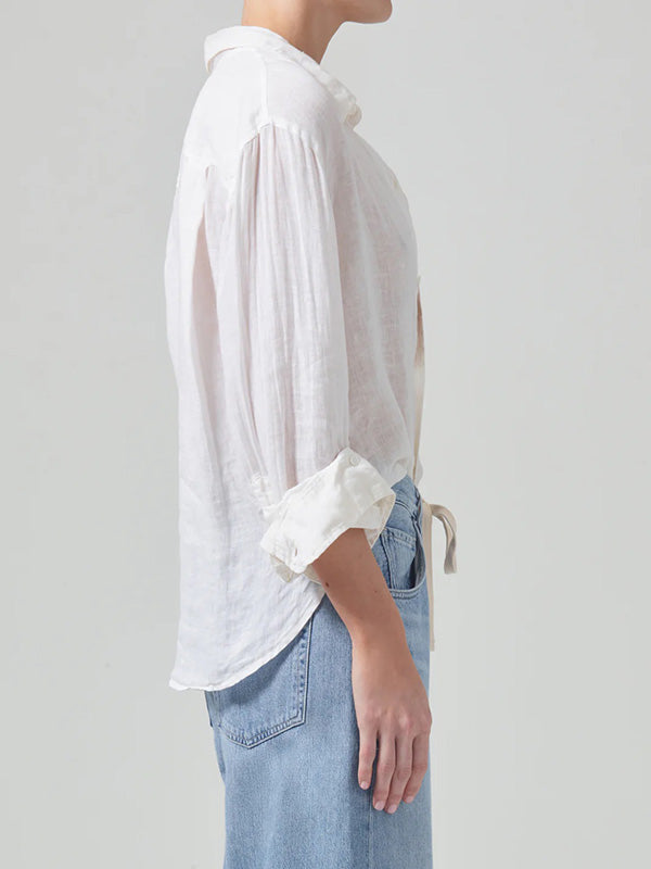 Kayla Shrunken Linen Shirt