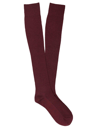 Fine Merino Wool Rib Knee High Socks