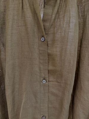 Short sleeve shirt in cotton and linen flame gauze